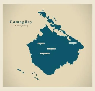 Modern Map - Camaguey CU Stock Illustration