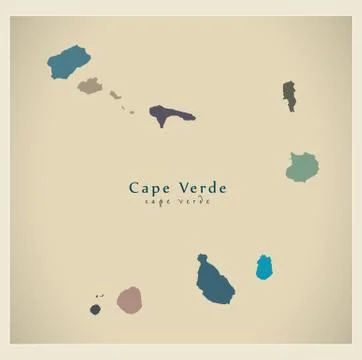 Modern Map - Cape Verde colored CV Stock Illustration