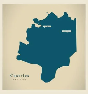 Modern Map - Castries LC Stock Illustration