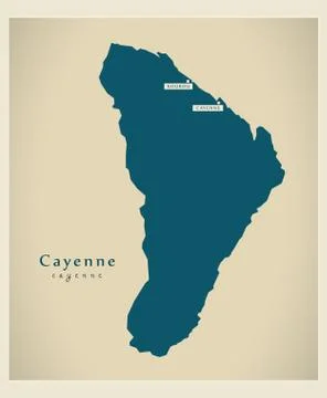 Modern Map - Cayenne GF Illustrazione stock
