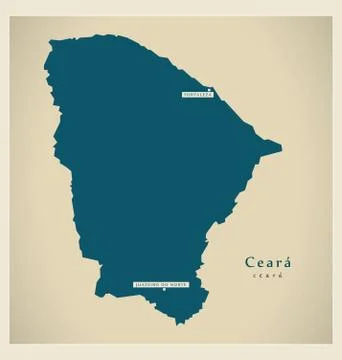 Modern Map - Ceara BR Stock Illustration