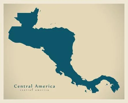 Modern Map - Central America Stock Illustration