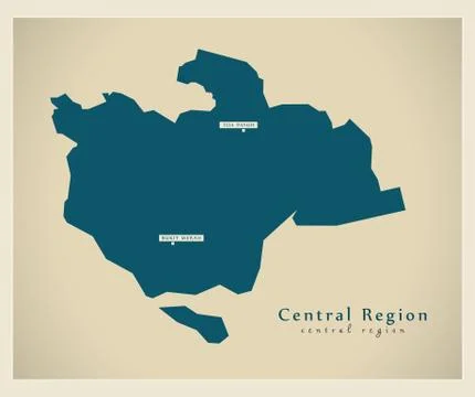 Modern Map - Central Region SG Ilustração Stock