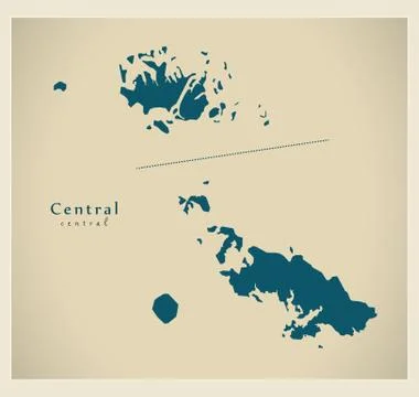 Modern Map - Central Solomon Island SB Stockillustratie