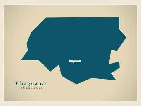 Modern Map - Chaguanas TT Stock Illustration