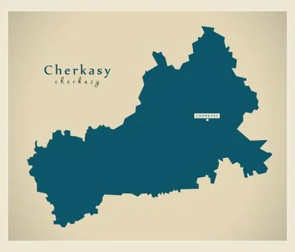 Modern Map - Cherkasy UA Stockillustratie