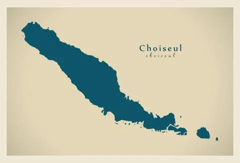 Modern Map - Choiseul SB Stock Illustration