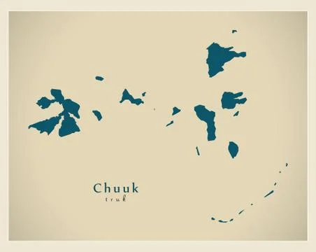 Modern Map - Chuuk FM Illustrazione stock