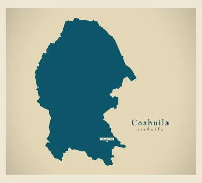 Modern Map - Coahuila MX Stock Illustration
