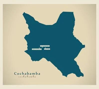Modern Map - Cochabamba BO Stock Illustration