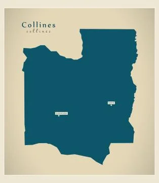 Modern Map - Collines BJ Stock Illustration