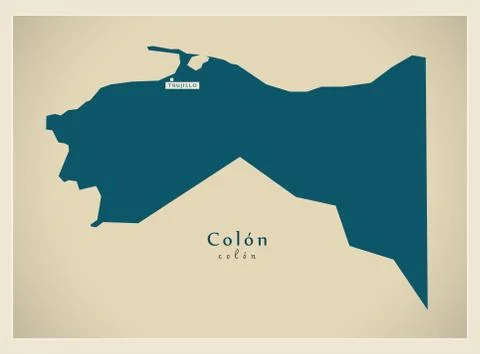 Modern Map - Colon HN Stock Illustration
