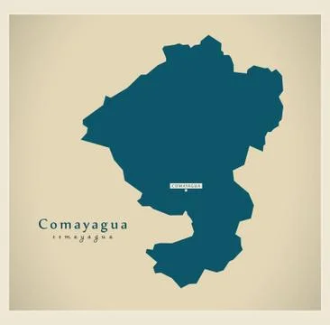 Modern Map - Comayagua HN Stock Illustration