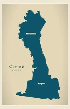 Modern Map - Comoe CI Stock Illustration