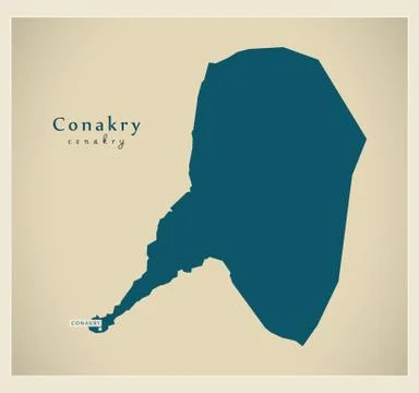Modern Map - Conakry GN Stock Illustration