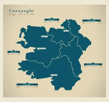 Modern Map - Connaught IE Stock Illustration