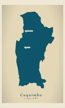 Modern Map - Coquimbo CL Stock Illustration