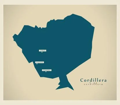 Modern Map - Cordillera PY Stock Illustration