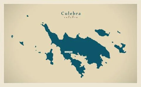 Modern Map - Culebra PR Illustrazione stock