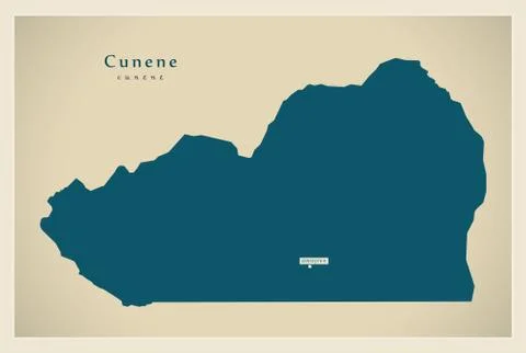 Modern Map - Cunene AO Stock Illustration