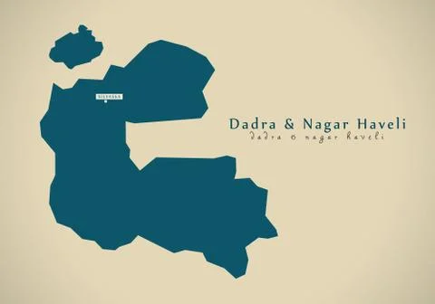 Modern Map - Dadra and Nagar Haveli IN India illustration Stock-Illustration