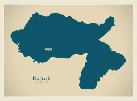 Modern Map - Dahuk IQ 库存插图