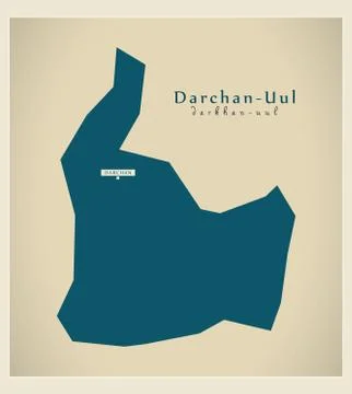 Modern Map - Darchan-Uul MN Stock Illustration