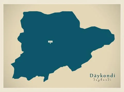 Modern Map - Daykondi AF Illustrazione stock