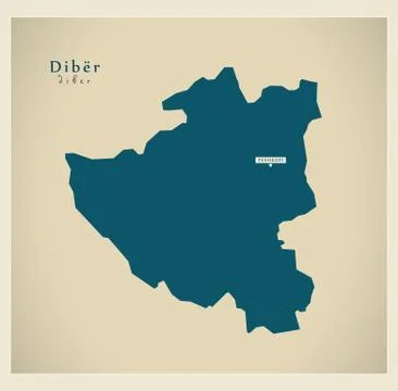 Modern Map - Diber AL Stock Illustration
