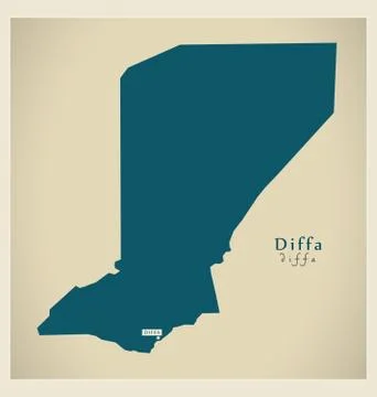 Modern Map - Diffa NE Stock Illustration
