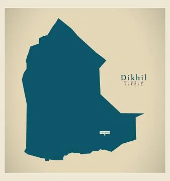 Modern Map - Dikhil DJ Stock Illustration