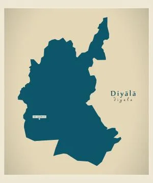 Modern Map - Diyala IQ Illustrazione stock