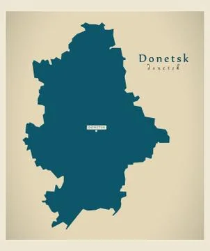 Modern Map - Donetsk UA Stock Illustration