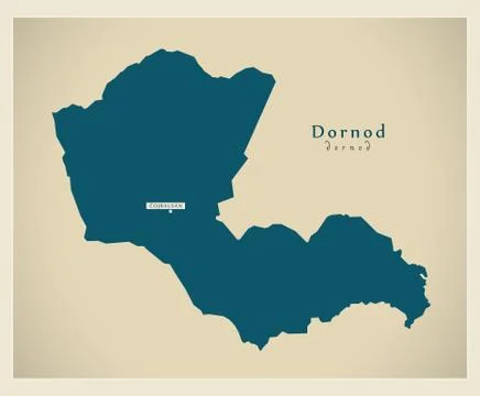 Modern Map - Dornod MN Stock Illustration