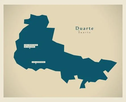 Modern Map - Duarte DO Stock Illustration