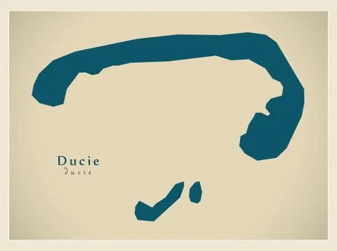 Modern Map - Ducie PN Stock Illustration
