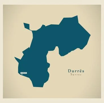 Modern Map - Durres AL Stock Illustration