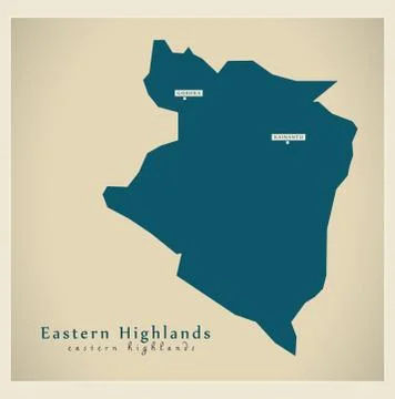 Modern Map - Eastern Highlands PG 库存插图