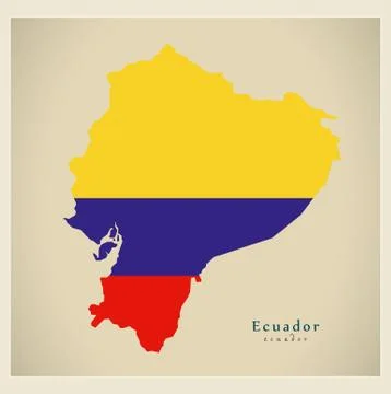 Modern Map - Ecuador colored EC Stock Illustration