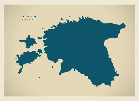Modern Map-EE-Estonia Stock Illustration