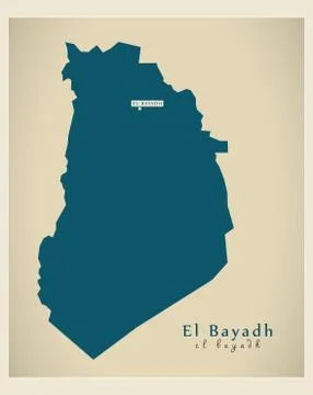 Modern Map - El Bayadh DZ Stock Illustration