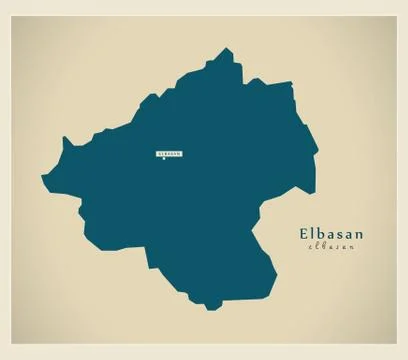 Modern Map - Elbasan AL Stock Illustration