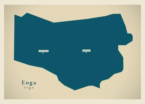 Modern Map - Enga PG Stock Illustration