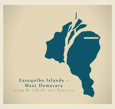 Modern Map - Essequibo Islands - West Demerara GY Stock Illustration