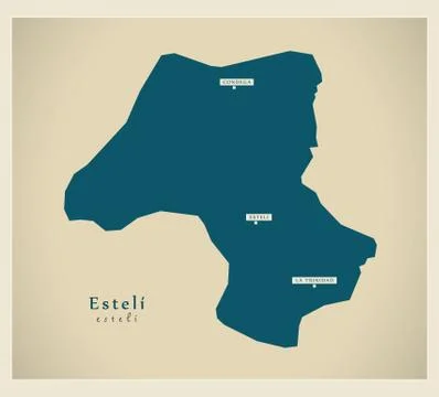 Modern Map - Esteli NI Stock Illustration