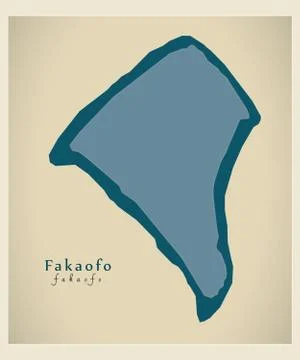 Modern Map - Fakaofo TK Illustrazione stock