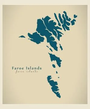Modern Map - Faroe Islands FO Stock Illustration