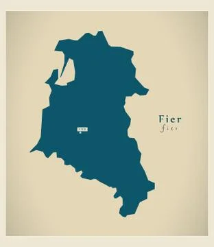 Modern Map - Fier AL Stock Illustration