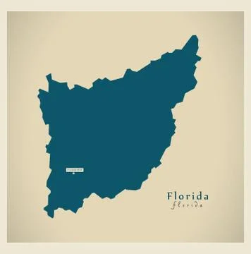 Modern Map - Florida UY Stock Illustration
