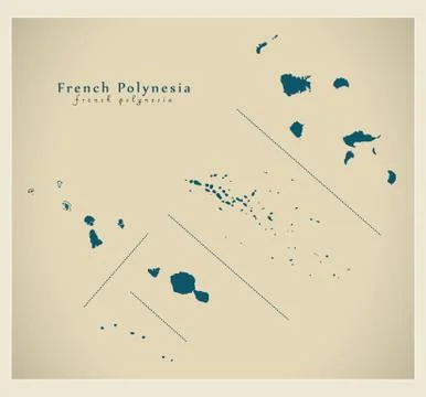 Modern Map - French Polynesia PF Stock Illustration
